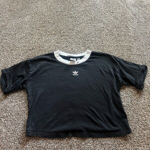 Adidas Black and White Crop Top Sporty Design